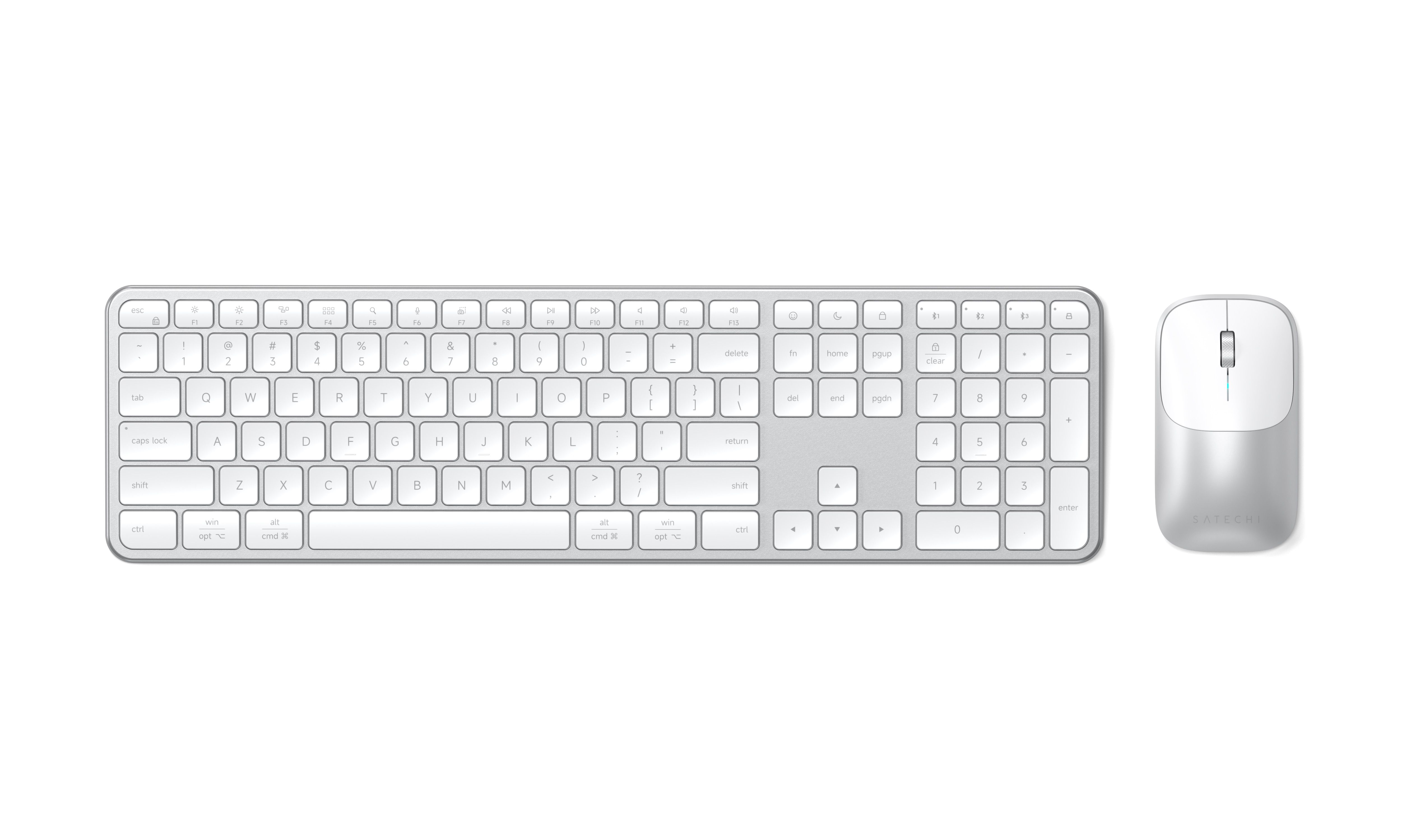 Satechi Slim CEX3 Wireless Combo (Keyboard and Mouse) - US English - Silver