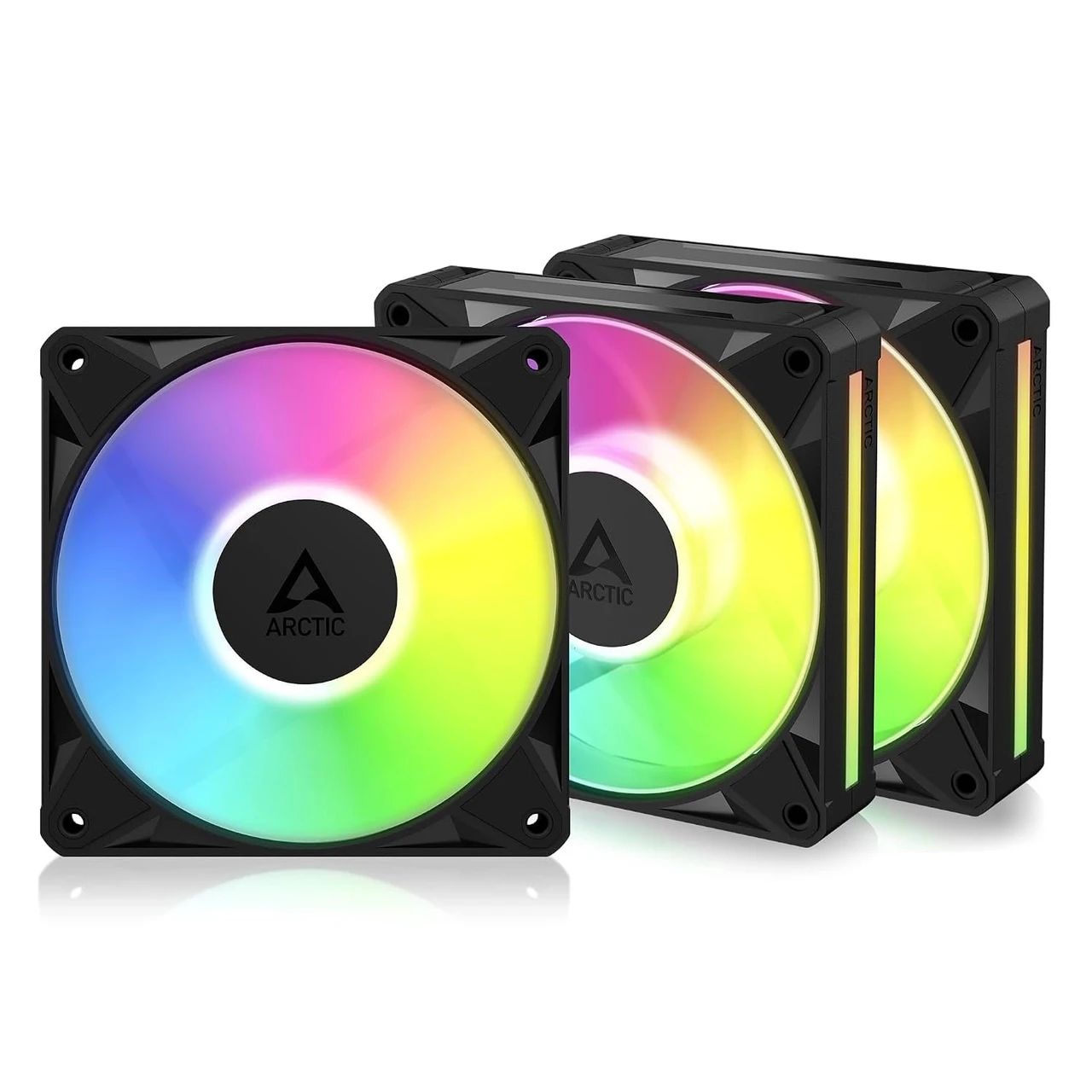 Set 3 ventilatoare Arctic  BioniX P12 A-RGB , 120mm, 450 - 3000 RPM, FDB, 76 cfm, 4-Pin PWM | 3-pin ARGB, negru,  ACFAN00337A  (timbru verde 0.54lei)