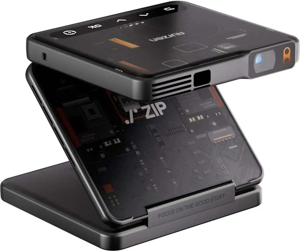 Videoproiector Aurzen ZIP Projector, 1920x1080, 16:9, 200 lm, LED, 30000 h, Wi-Fi, Gri