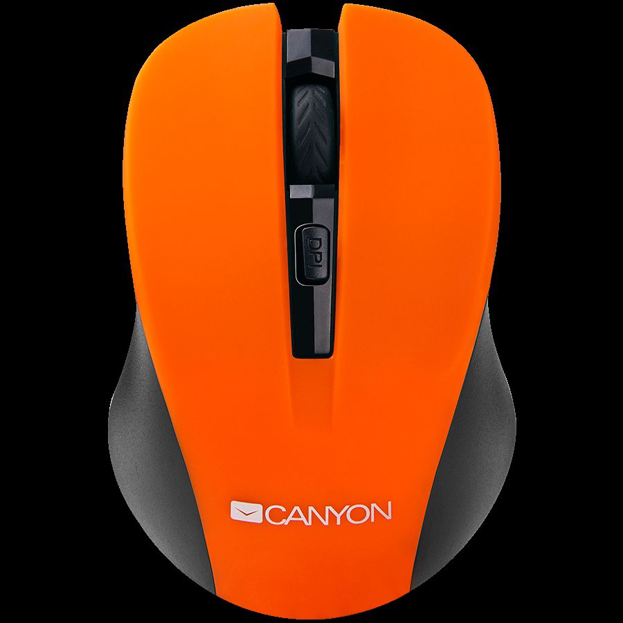CANYON MW-1 2.4GHz wireless optical mouse with 4 buttons, DPI 800/1200/1600, Orange, 103.5*69.5*35mm, 0.06kg