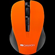 CANYON MW-1 2.4GHz wireless optical mouse with 4 buttons, DPI 800/1200/1600, Orange, 103.5*69.5*35mm, 0.06kg