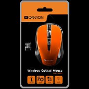 CANYON MW-1 2.4GHz wireless optical mouse with 4 buttons, DPI 800/1200/1600, Orange, 103.5*69.5*35mm, 0.06kg