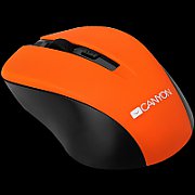 CANYON MW-1 2.4GHz wireless optical mouse with 4 buttons, DPI 800/1200/1600, Orange, 103.5*69.5*35mm, 0.06kg
