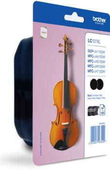 Cartus cerneala Brother LC127XLBKBP2 ,Negru ,2x 1200 pagini ,Original (LC127XLBKBP2)