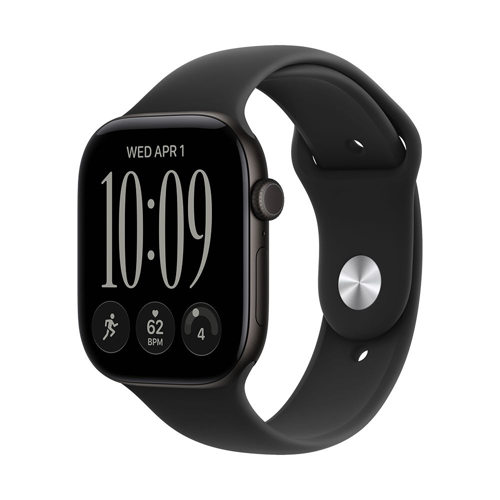 Apple Watch S12 Cellular 46mm Black Aluminium Case with Black Sport Band - S/M