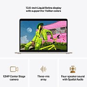 Laptop Apple MacBook Air Z1L4000VA, 13.6 inch 2560 x 1664, Apple M5 10-core (10 C / 10 T, N/A - N/A, N/A cache, N/A), 16 GB LPDDR5X, 2 TB SSD, Apple 10-core GPU, Mac OS, Tastatura English INT, Starlight