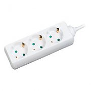PRELUNGITOR LOGILINK, Schuko x 3, conectare prin Schuko (T), cablu 1.4 m, 16 A, protectie copii, alb,  LPS205  (include TV 0.75 lei)