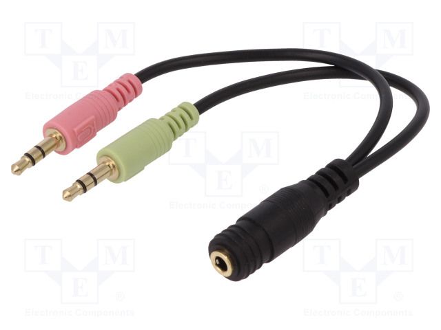 ADAPTOR audio LOGILINK 3.5mm stereo 4p. (m) la 2 x 3.5 stereo (t), Logilink  CA0020  (include TV 0.06 lei)